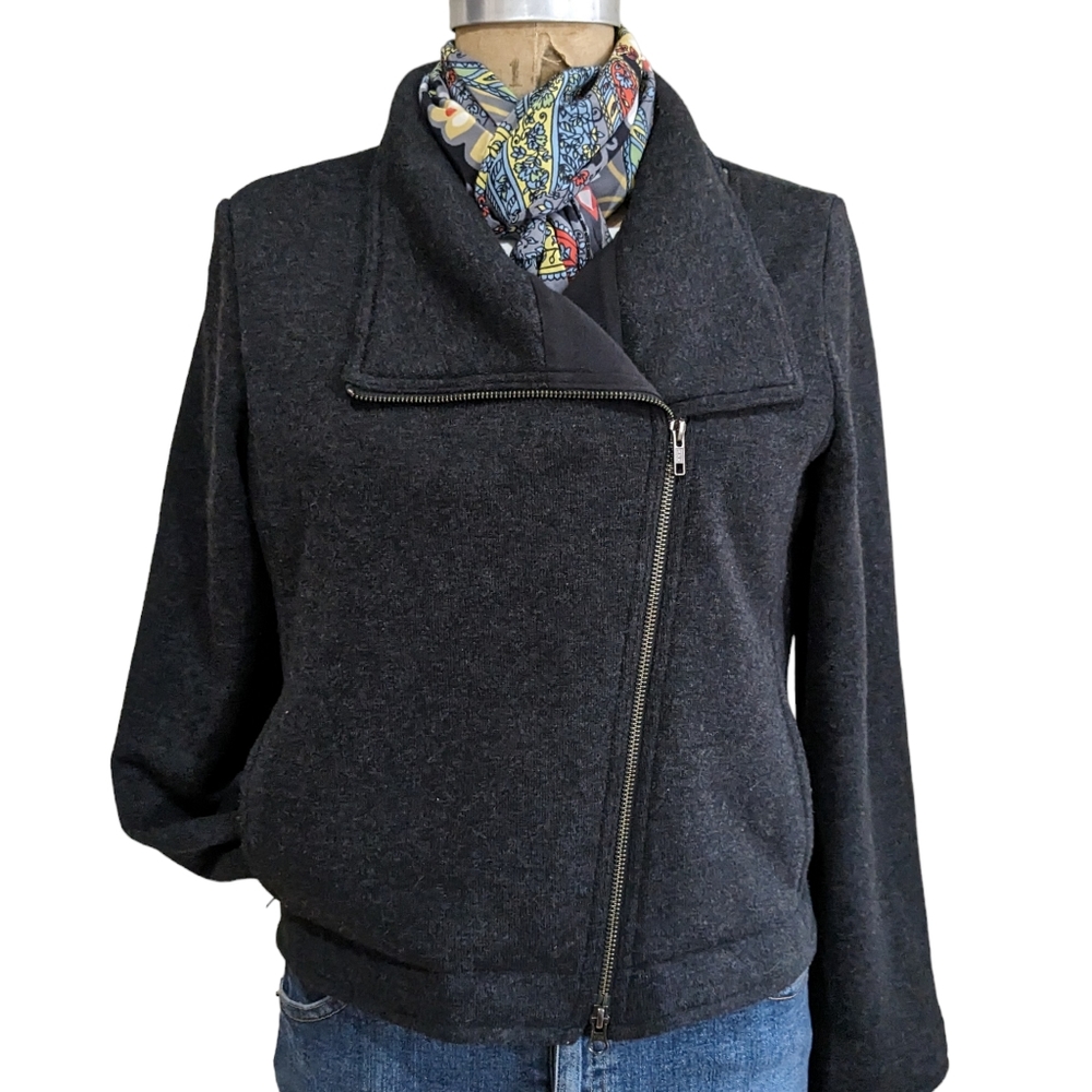Eileen Fisher Wool Blend Moto Jacket Size Medium